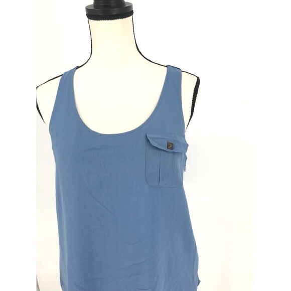 Michael Kors Women’s Size 4 Blouse Top Sleeveless Blue Side Zipper - Picture 6 of 13